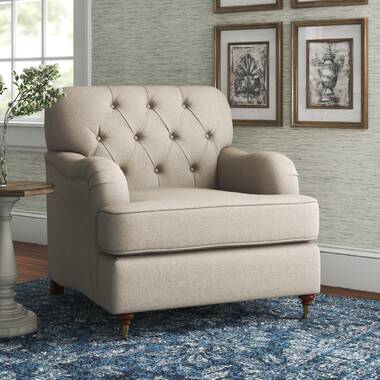 Beige cheap fabric armchair